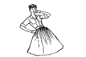 Платье в стиле 50-х гг. для полных рисунок