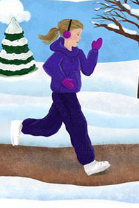 Фитнес аэробика зимой рисунок