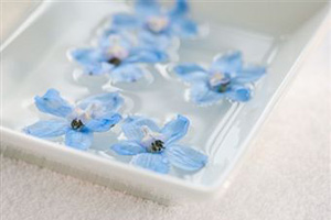 Синие цветы в воде