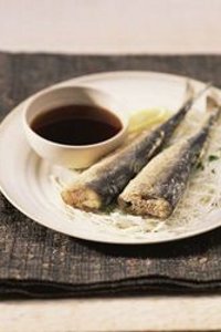Стерлядь с грибным соусом