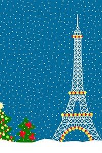 Париж зимой рисунок