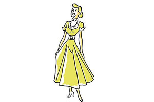Желтое платье рисунок