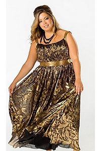 Золотое платье для полных на Новый год