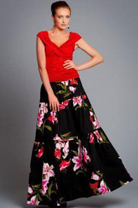 Струящаяся юбка с цветочным узором