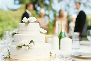 Монохроматические цвета свадебного торта