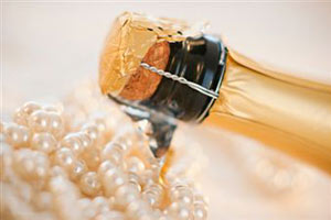 Бутылка шампанского на новый год