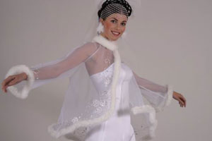 Зимнее свадебное платье