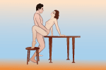 Сексуальная поза сидя на столе