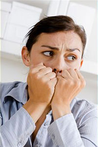 Женщины испугалась